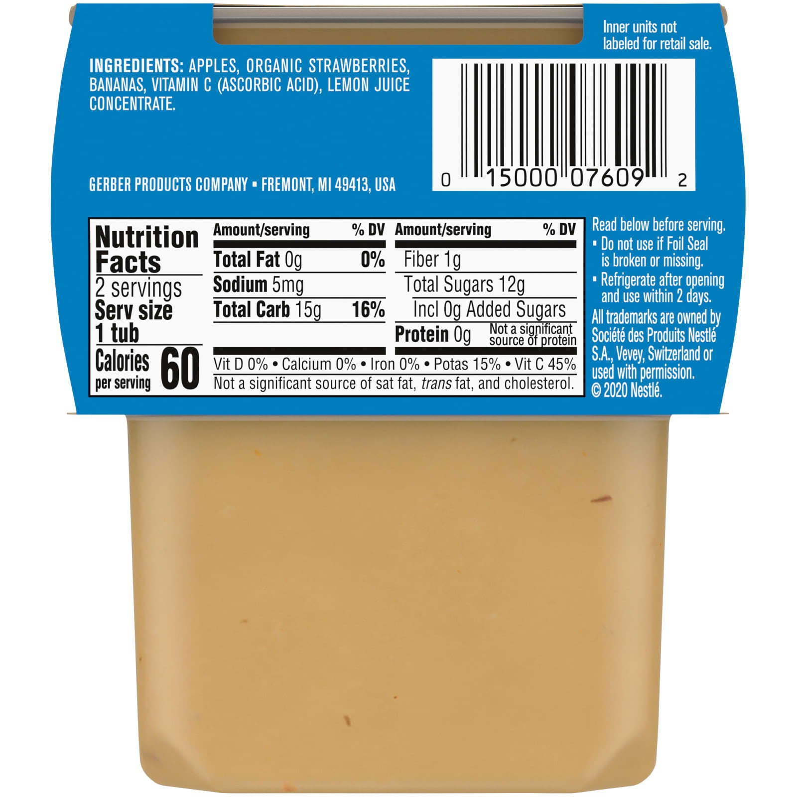 Gerber Natural Baby Food 2nd Foods Apple Strawberry Banana - Image 2
