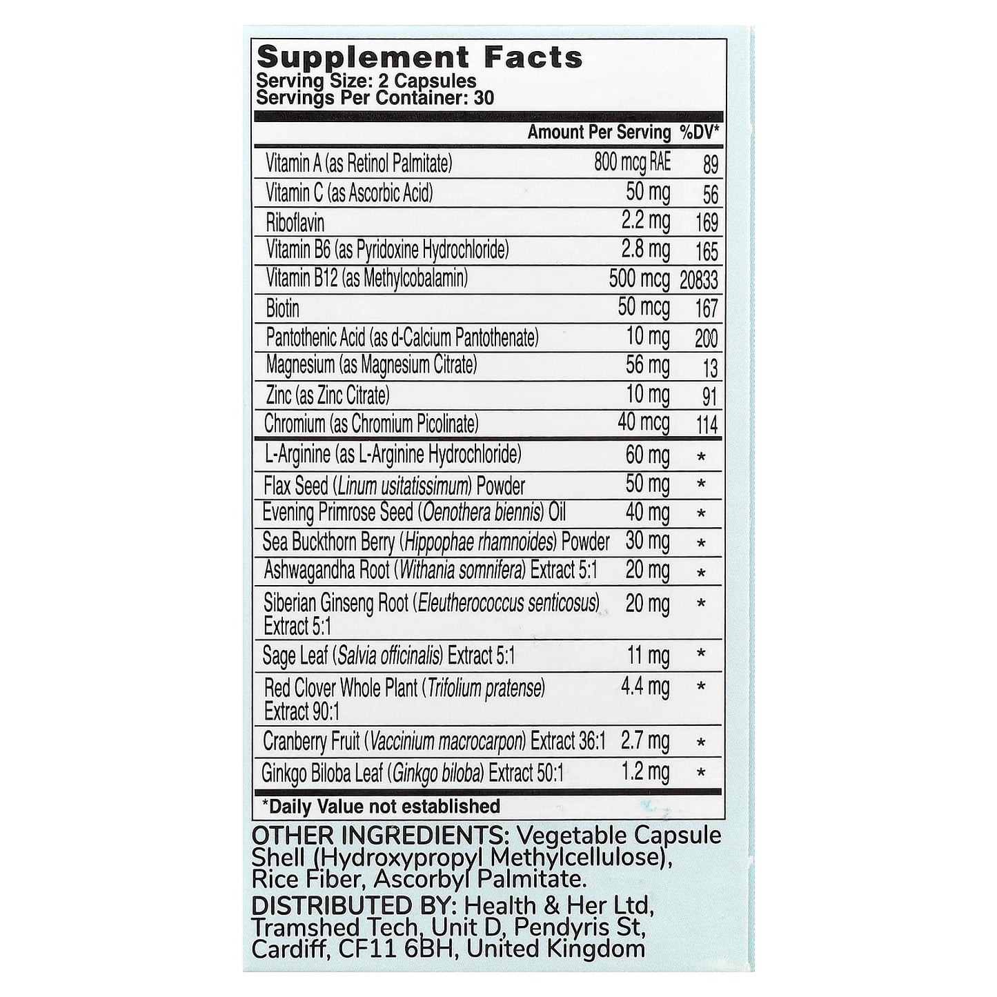 Menopause Support Supplement for Women - 60 Capsules - Image 2
