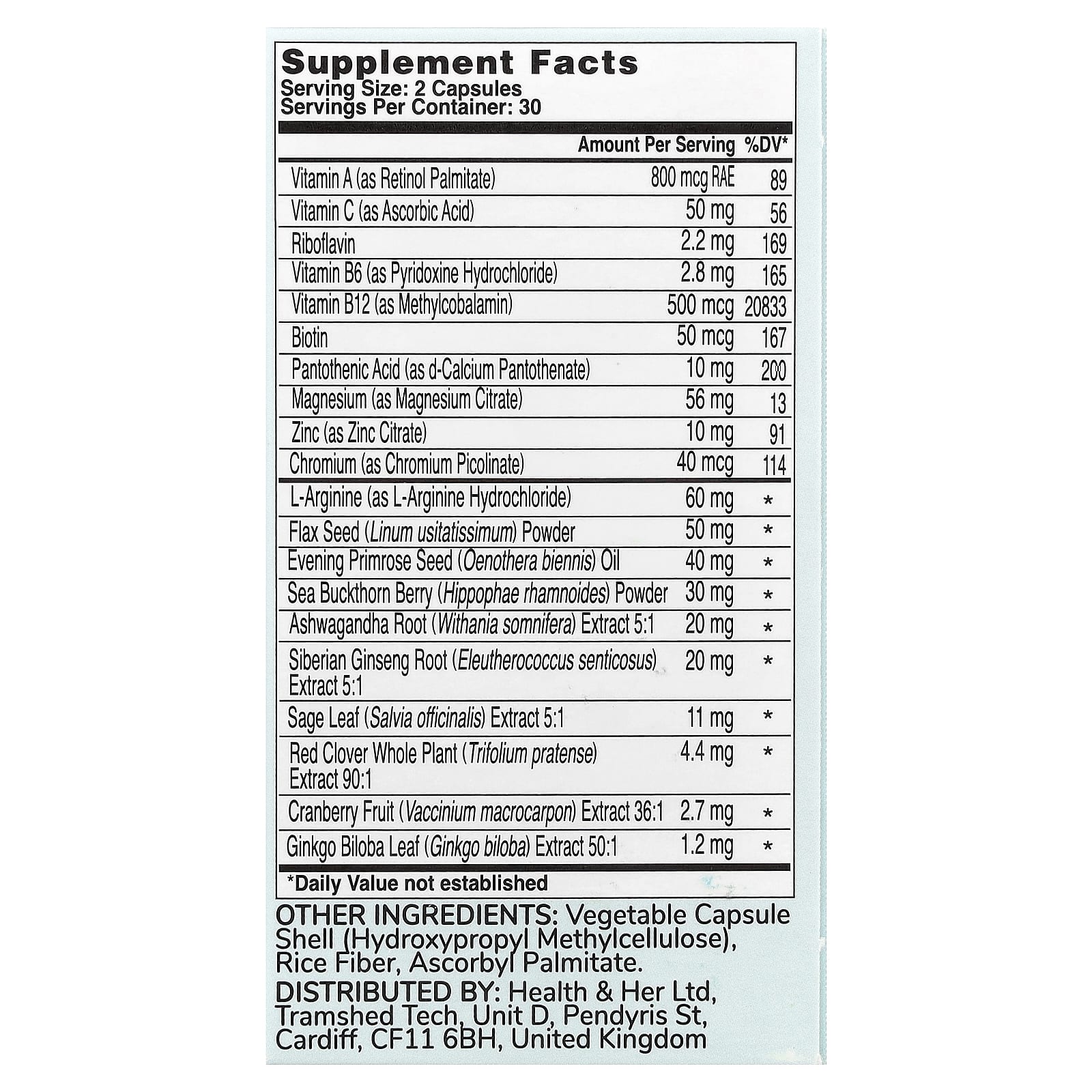 Menopause Support Supplement for Women - 60 Capsules - Image 2