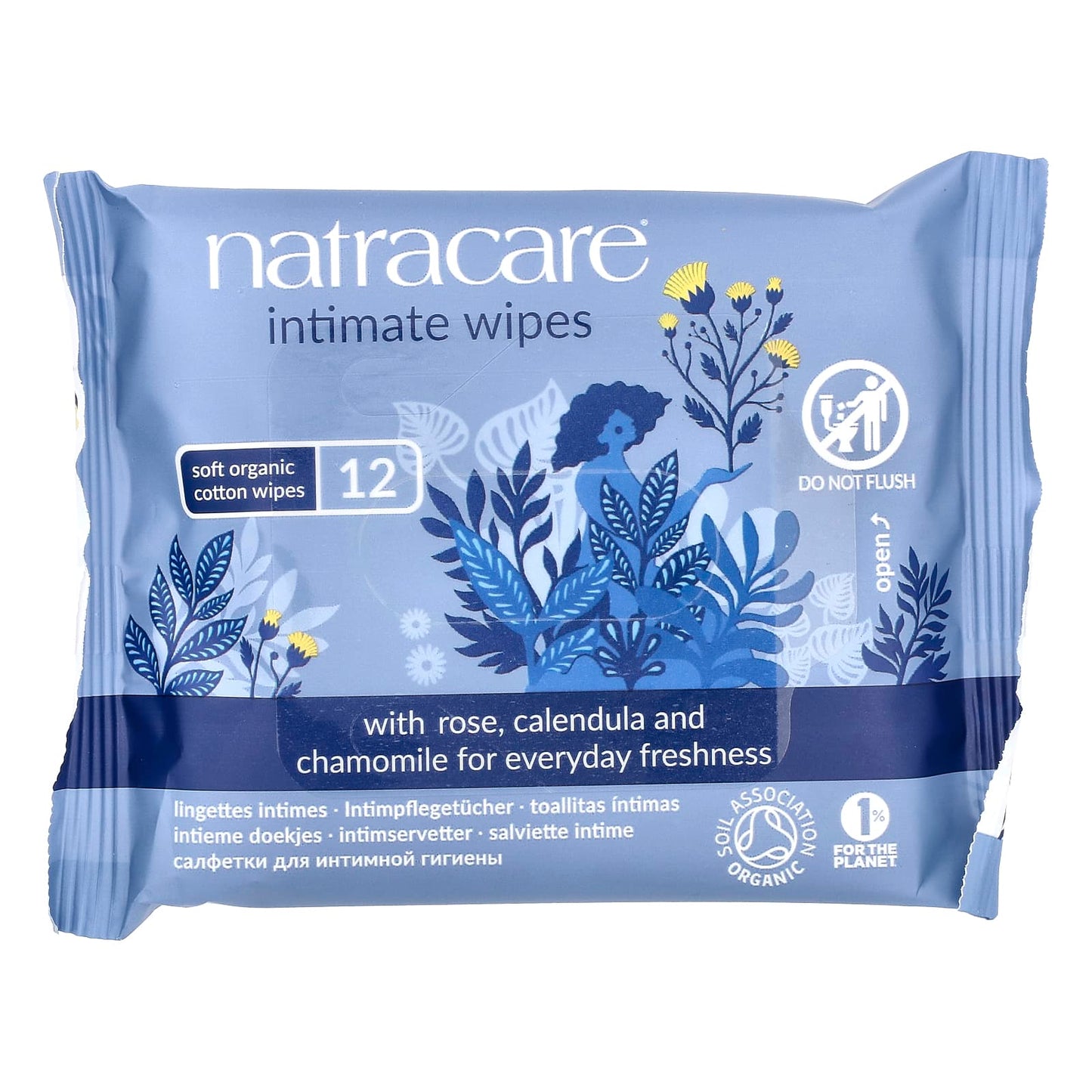 Natracare, Soft Organic Cotton Intimate Wipes, 12 Wipes - Image 1