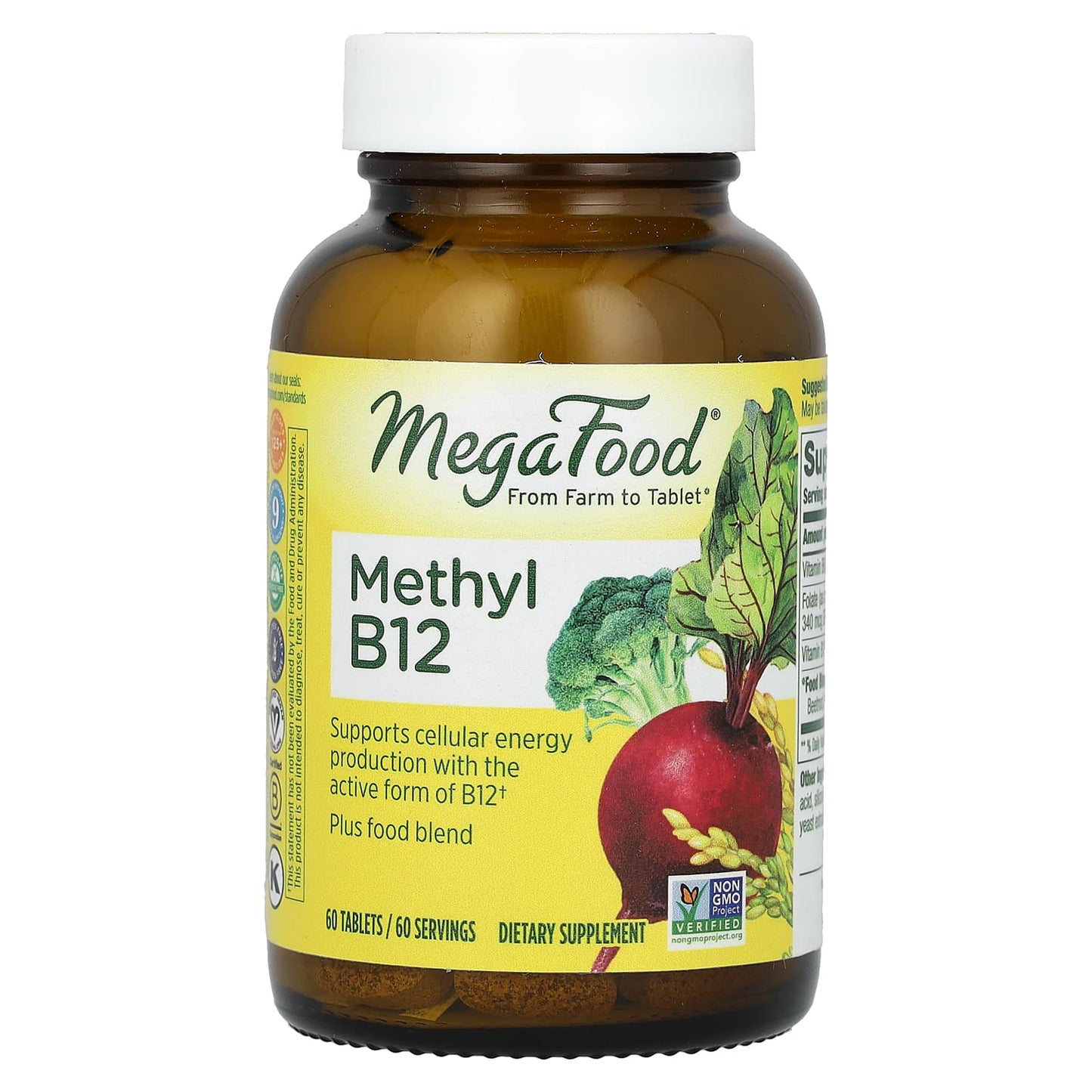 MegaFood, Methyl B12, 60 Tablets - Image 1