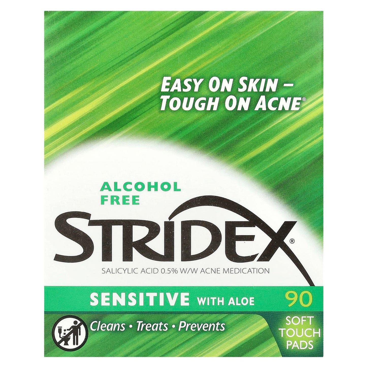 Stridex, Sensitive with Aloe, Alcohol Free, 90 Soft Touch Pads - Image 2