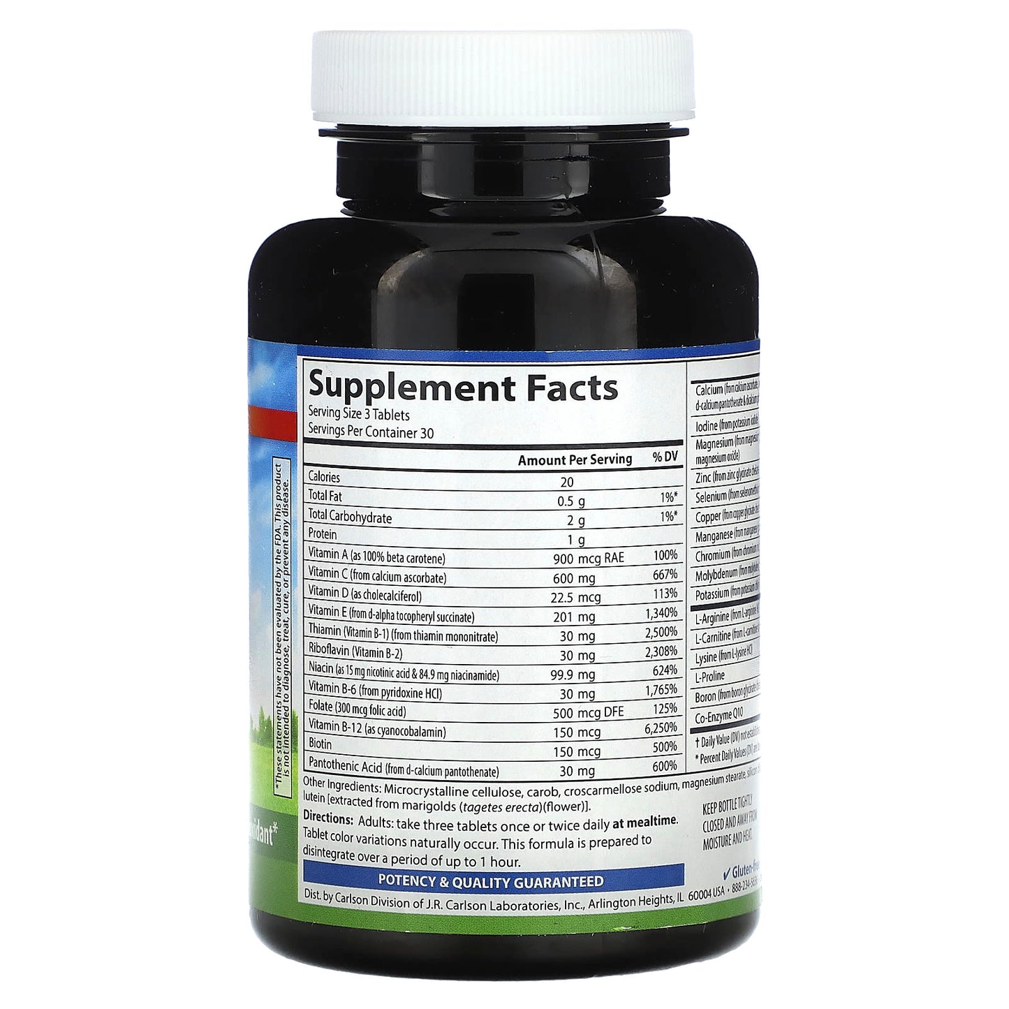 Carlson Cardio Complete Advanced Cardiovascular Multi Vitamin Supplement 90 Tablets - Image 2