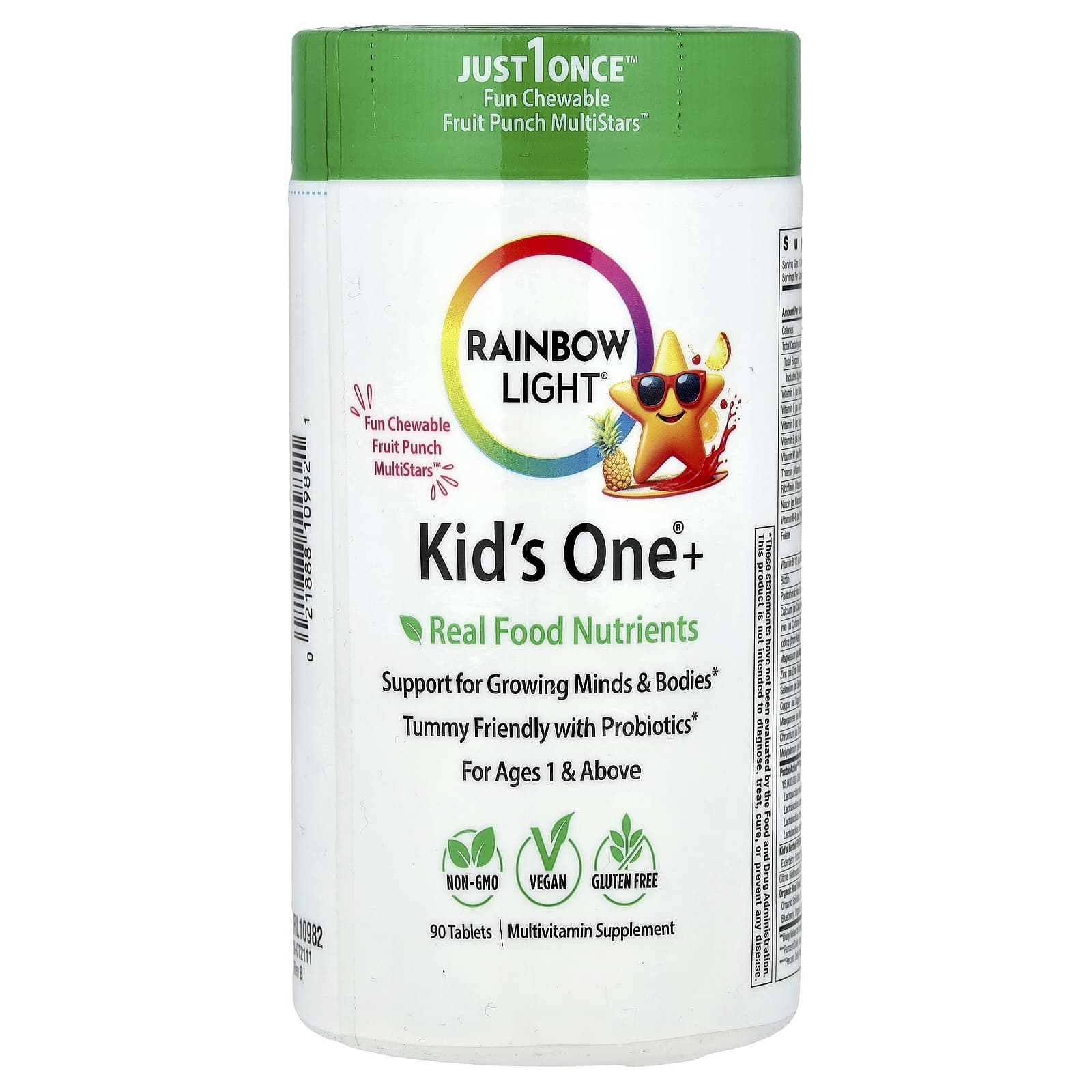 Rainbow Light, Kid's One®+, For Ages 1 & Above, Fruit Punch, 90 Tablets - Image 1
