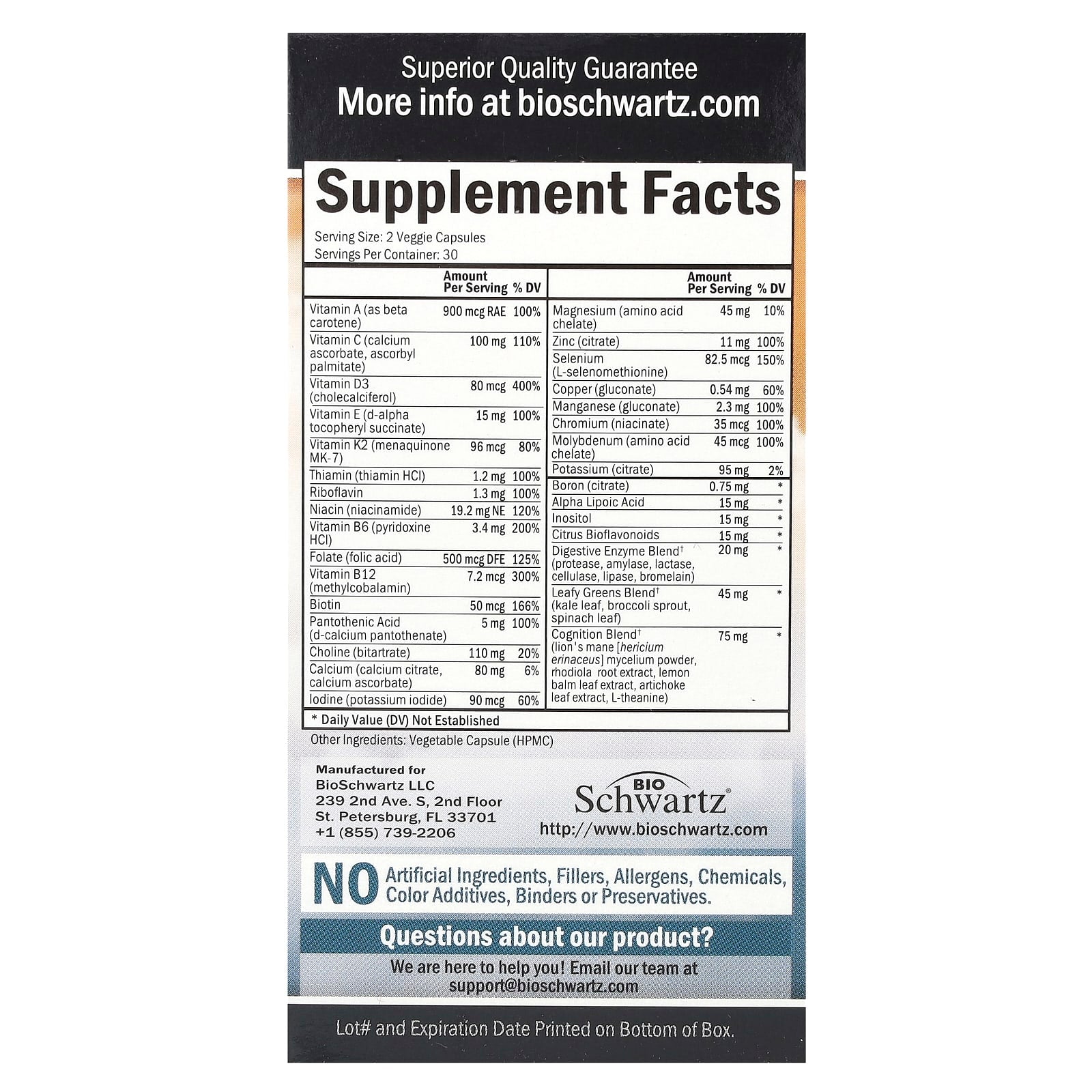 BioSchwartz Men's 50+ Multivitamin - Premium Quality Formula - Image 2