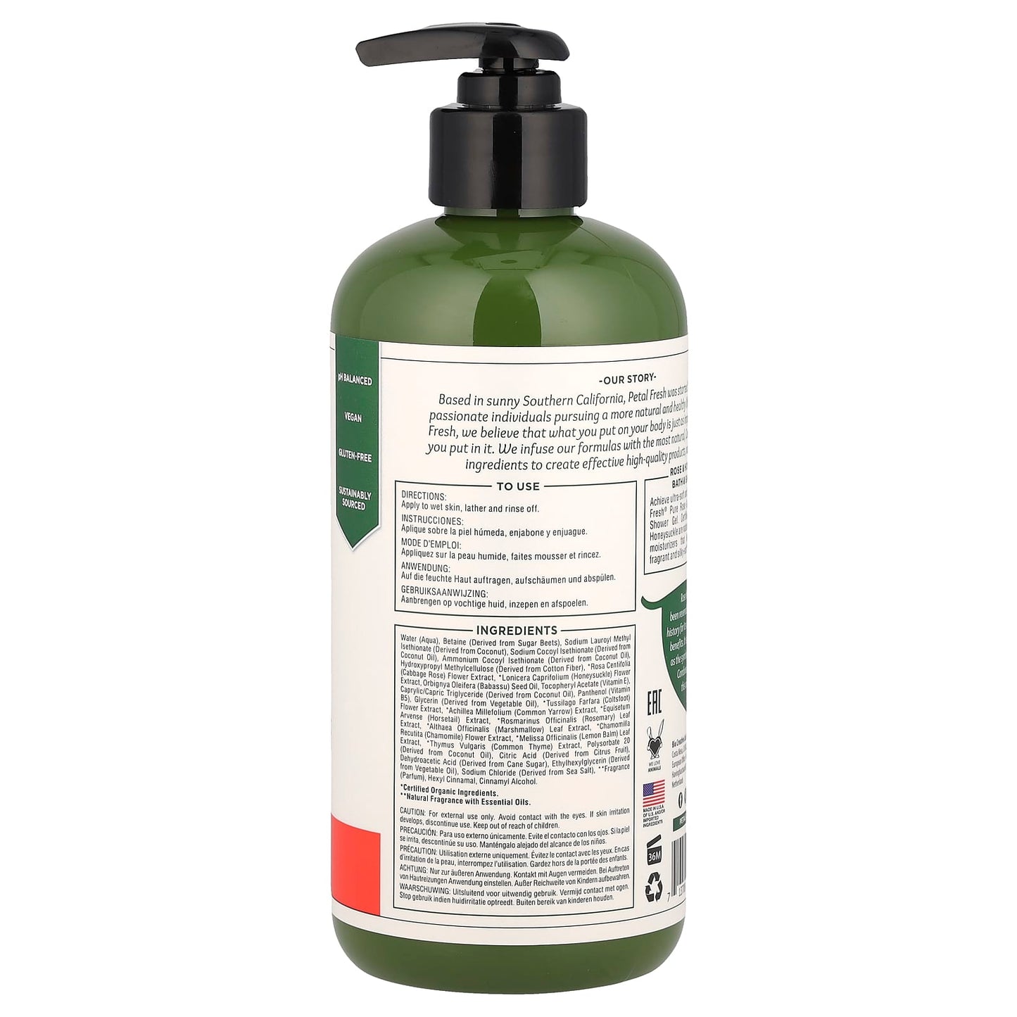 Petal Fresh, Softening Bath & Shower Gel, Rose & Honeysuckle, 16 fl oz (475 ml) - Image 2
