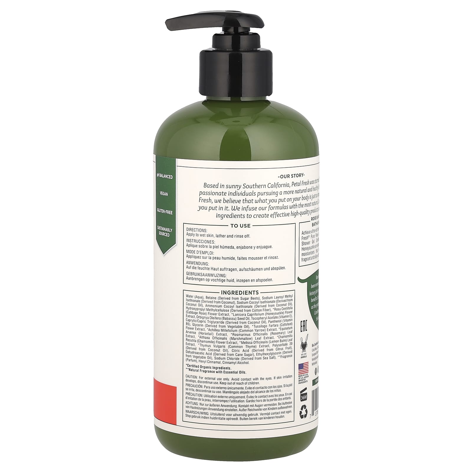 Petal Fresh, Softening Bath & Shower Gel, Rose & Honeysuckle, 16 fl oz (475 ml) - Image 2