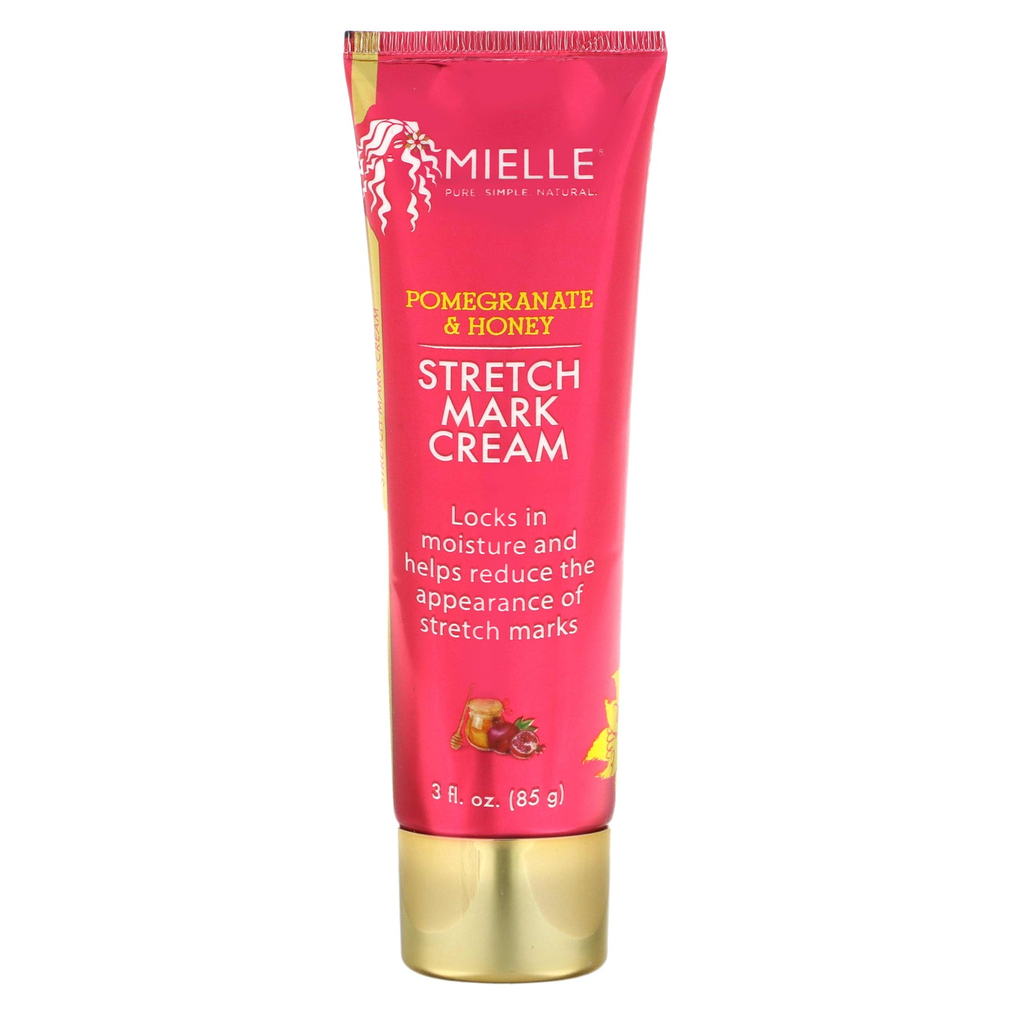 Mielle, Stretch Mark Cream, Pomegranate & Honey, 3 fl oz (85 g) - Image 1