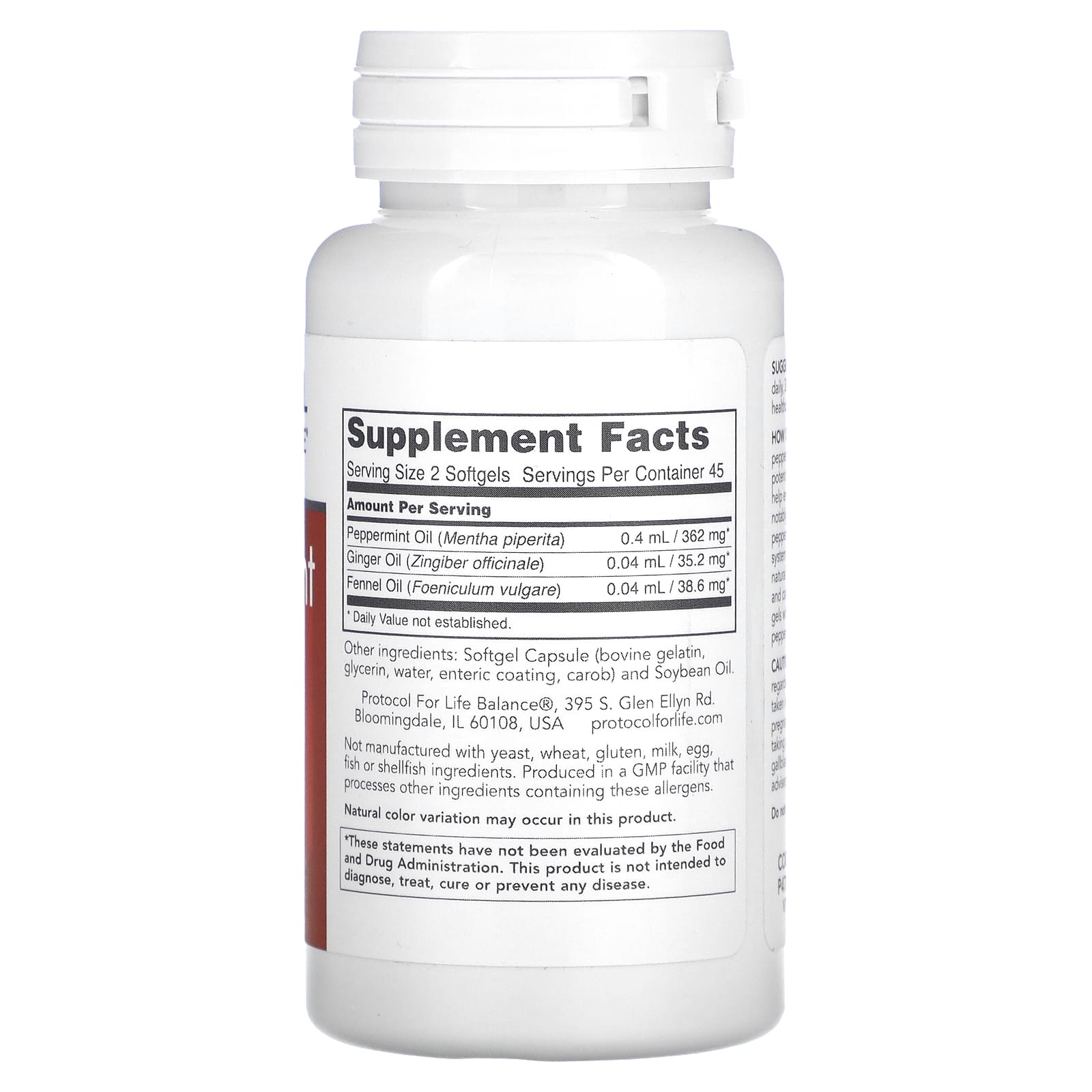 Protocol for Life Balance, Peppermint Oil G.I., 90 Softgels - Image 2