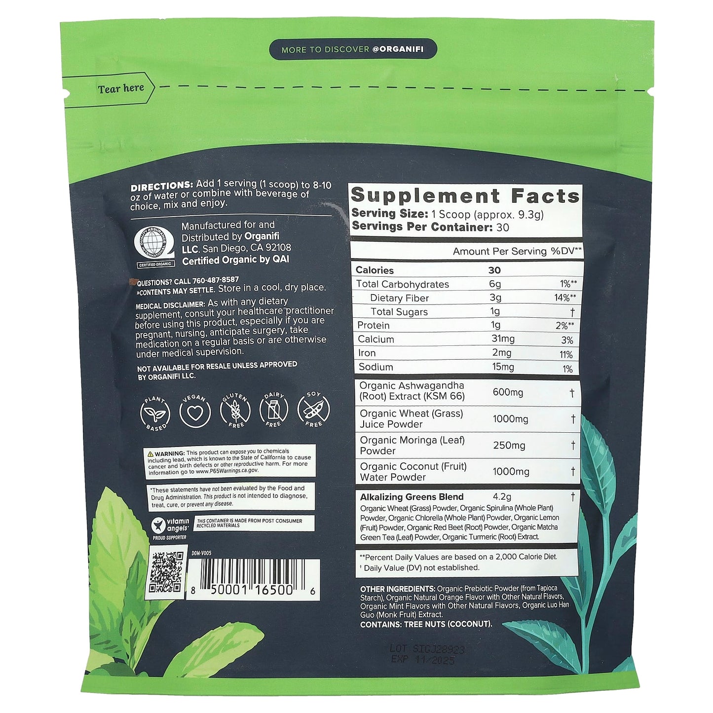 Organifi, Original Green Juice, 9.8 oz (279 g) - Image 2