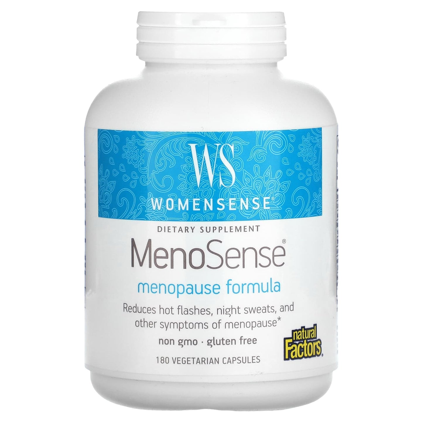 Natural Factors, WomenSense, MenoSense, Menopause Formula, 180 Vegetarian Capsules - Image 1