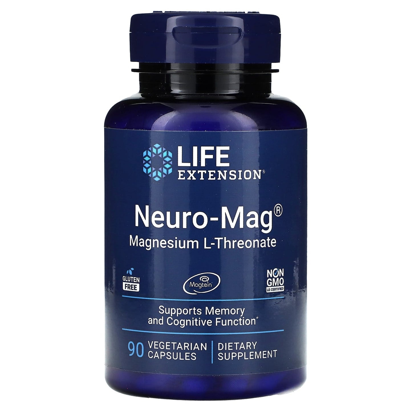 Life Extension, Neuro-Mag, Magnesium L-Threonate, 90 Vegetarian Capsules (48 mg per Capsule) - Image 1