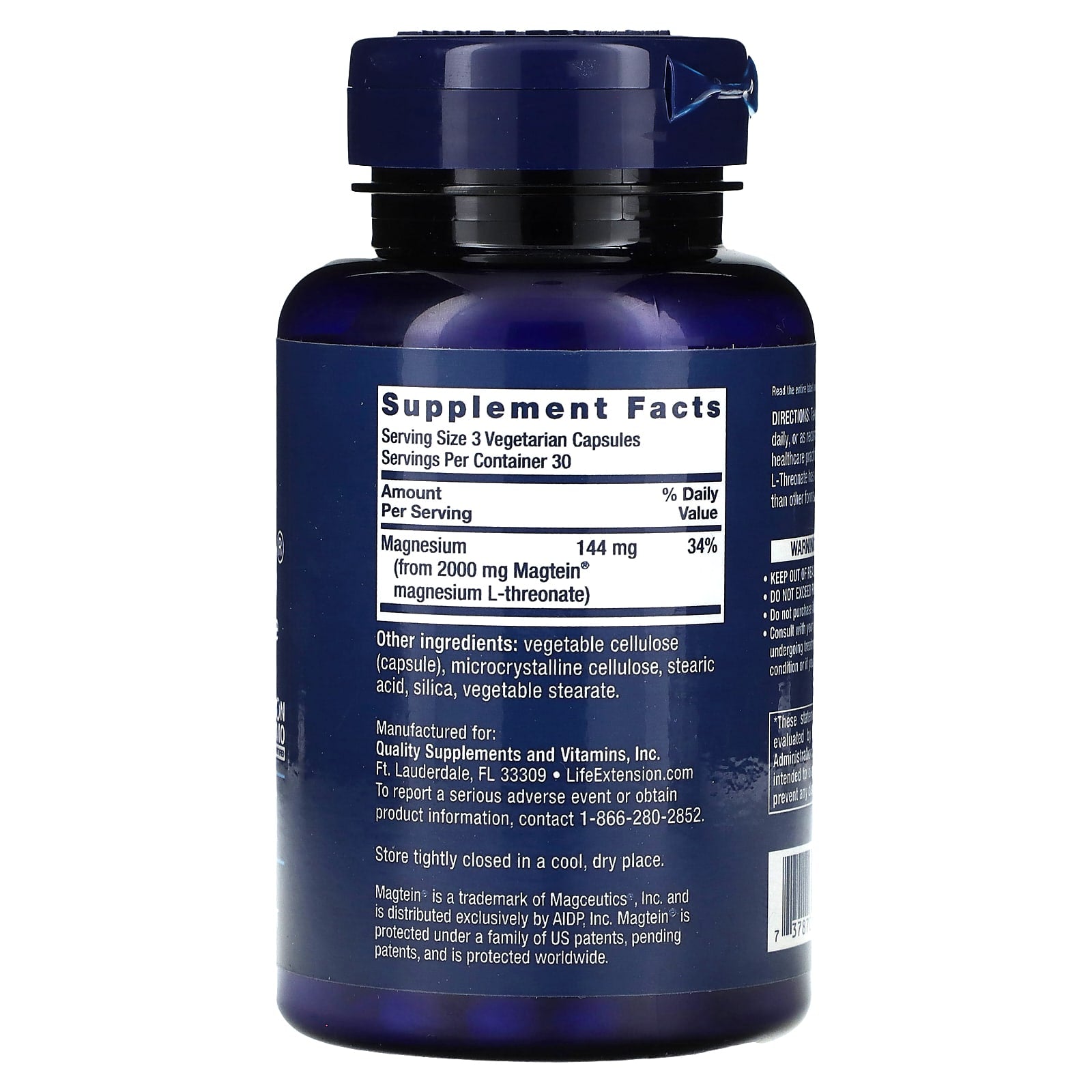 Life Extension, Neuro-Mag, Magnesium L-Threonate, 90 Vegetarian Capsules (48 mg per Capsule)