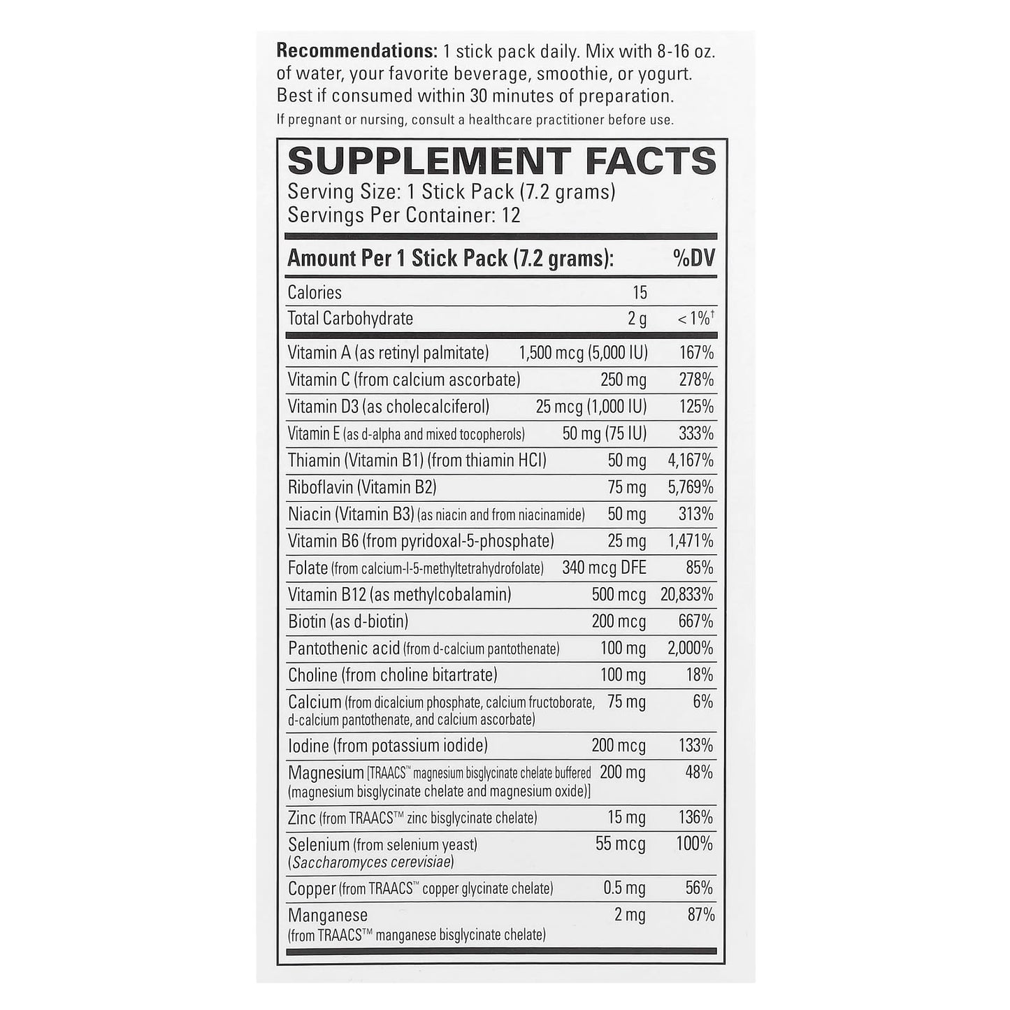Terry Naturally, Fatigued to Fantastic!™ Energy Revitalization Drink Mix, 12 Stick Packs, 0.25 oz (7.2 g) Each - Image 2