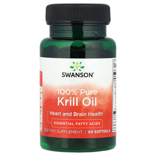 Swanson, 100% Pure Krill Oil, 60 Softgels - Image 1