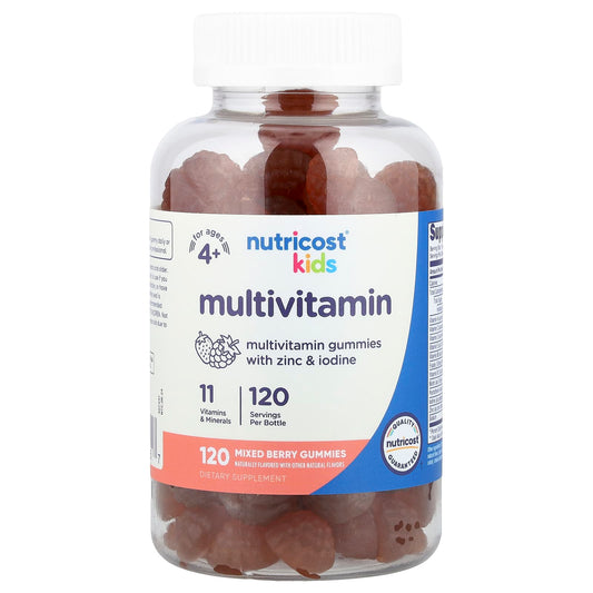 Nutricost, Kids, Multivitamin Gummies, For Ages 4+, Mixed Berry, 120 Gummies - Image 1