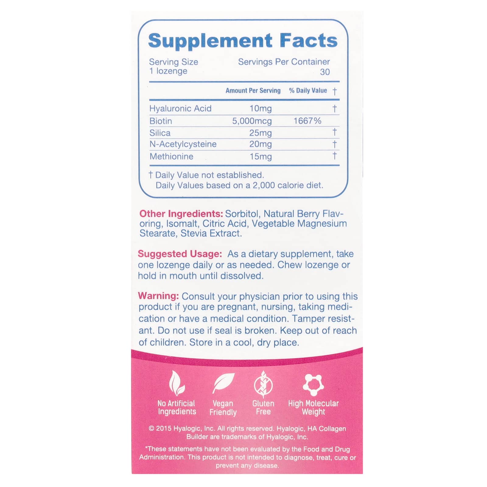 Hyalogic HA Collagen Builder - Boost Hair, Skin & Nails - Image 2