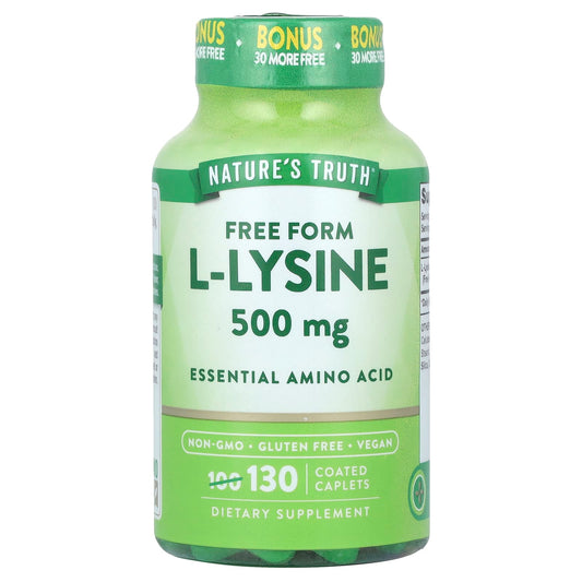 Nature's Truth, L-Lysine, 500 mg, 130 Coated Caplets - Image 1