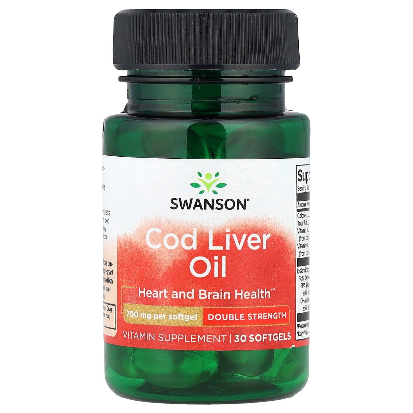 Swanson, Cod Liver Oil, Double Strength, 30 Softgels - Image 1