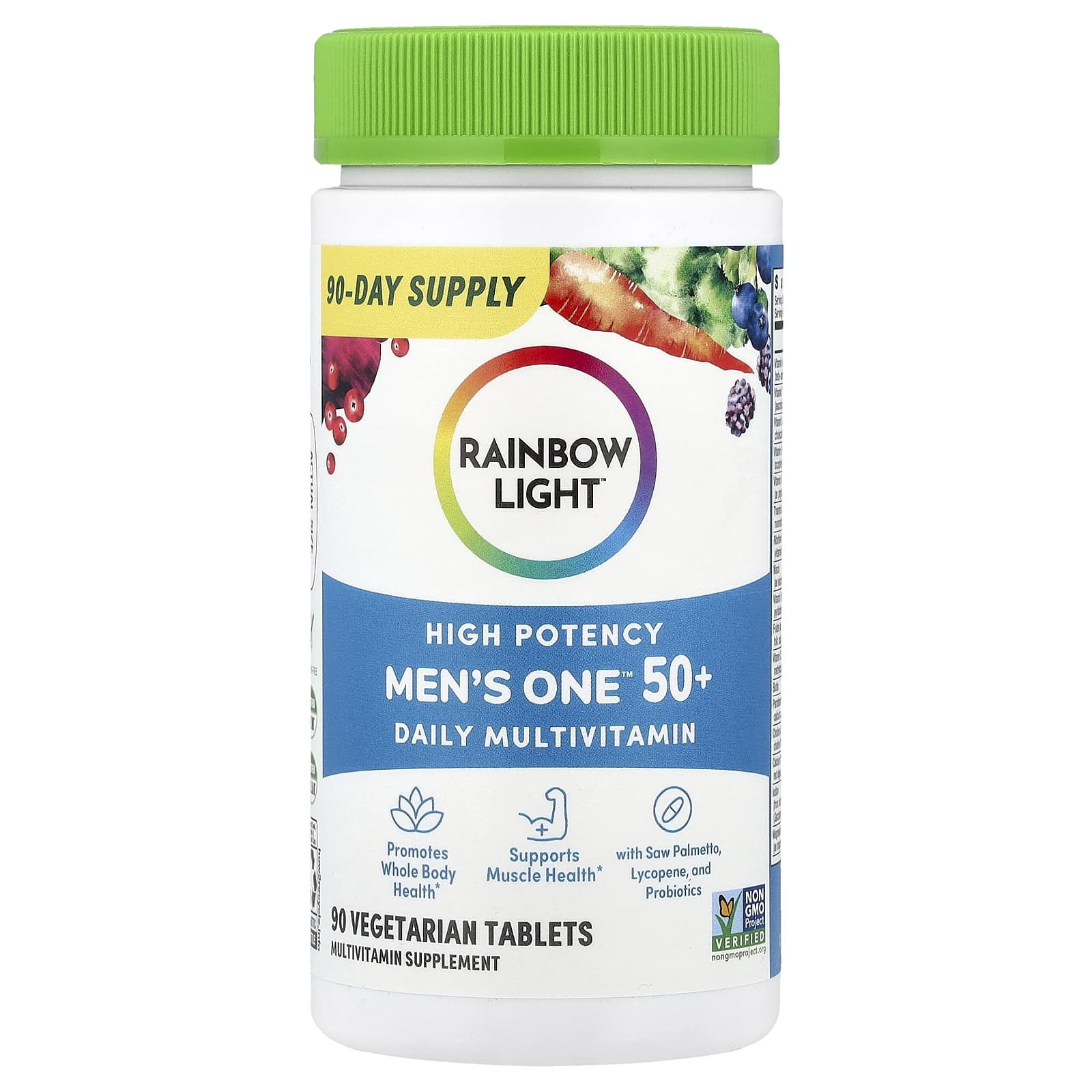 Rainbow Light, Men's One™ 50+ Daily Multivitamin, High Potency, 90 Vegetarian Tablets - Image 1