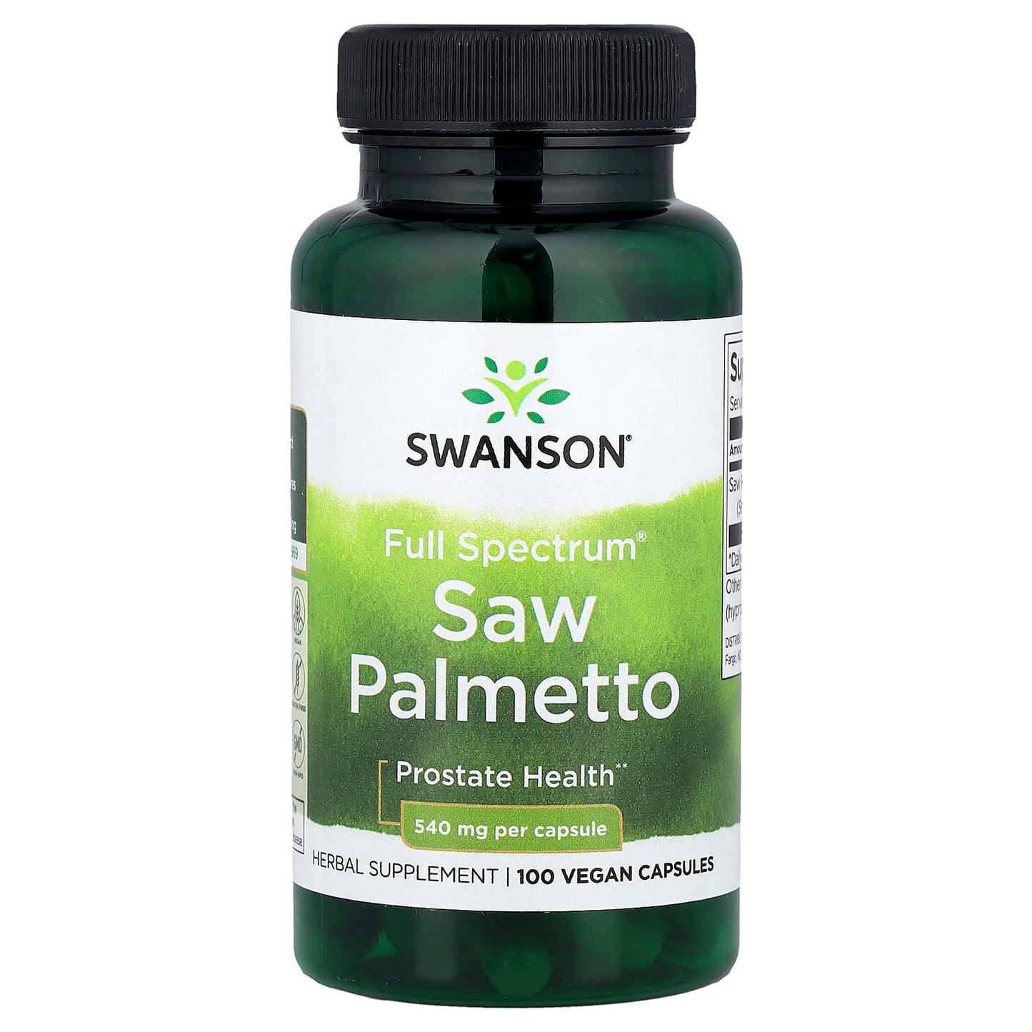 Swanson, Full Spectrum® Saw Palmetto, 540 mg, 100 Vegan Capsules - Image 1