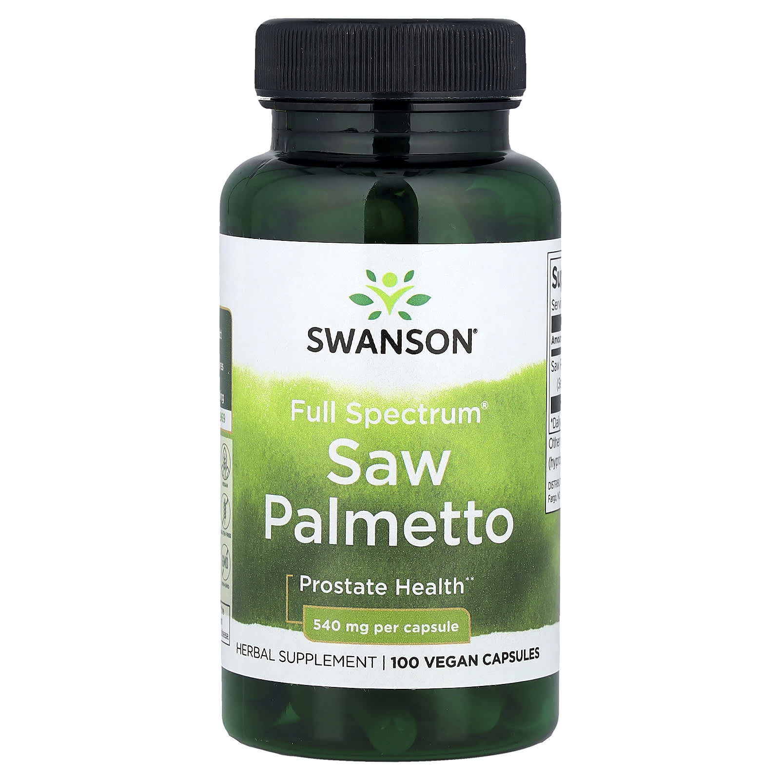 Swanson, Full Spectrum® Saw Palmetto, 540 mg, 100 Vegan Capsules - Image 1