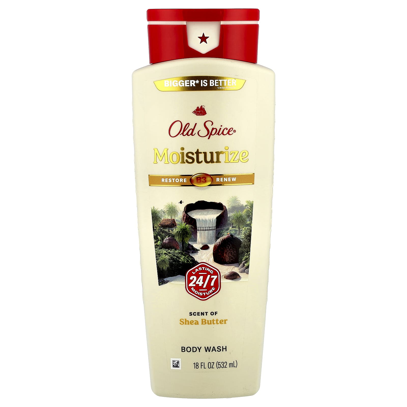 Old Spice, Body Wash, Moisturize, Shea Butter, 18 fl oz (532 ml) - Image 1