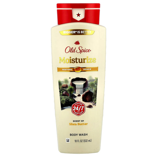 Old Spice, Body Wash, Moisturize, Shea Butter, 18 fl oz (532 ml) - Image 1