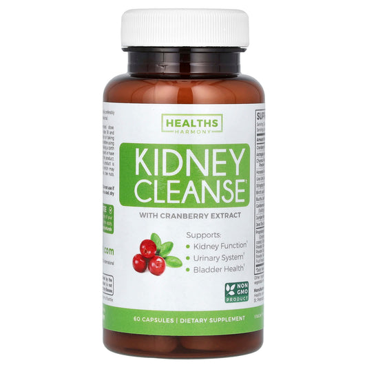 Cranberry Extract Kidney Cleanse Supplement, 60 Capsules, USA Made - Image 1