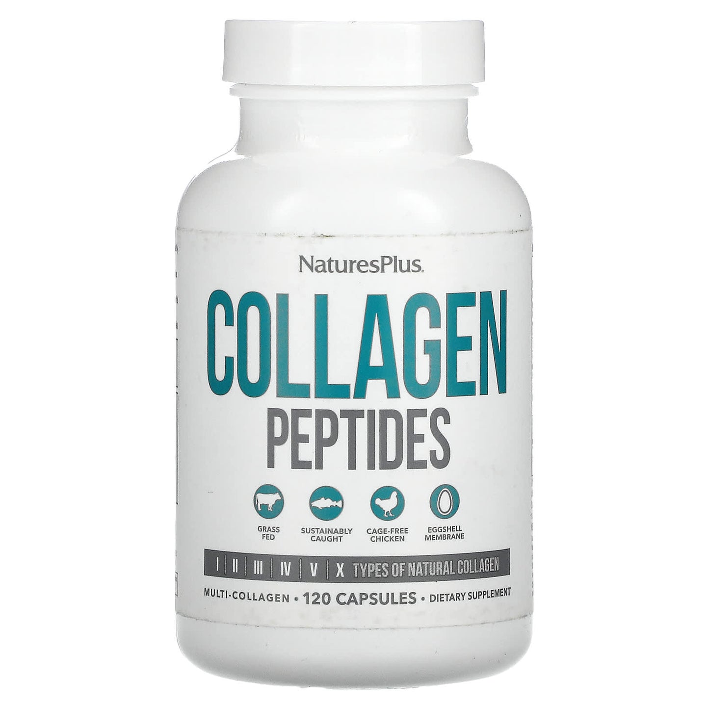 NaturesPlus, Collagen Peptides, 120 Capsules - Image 1