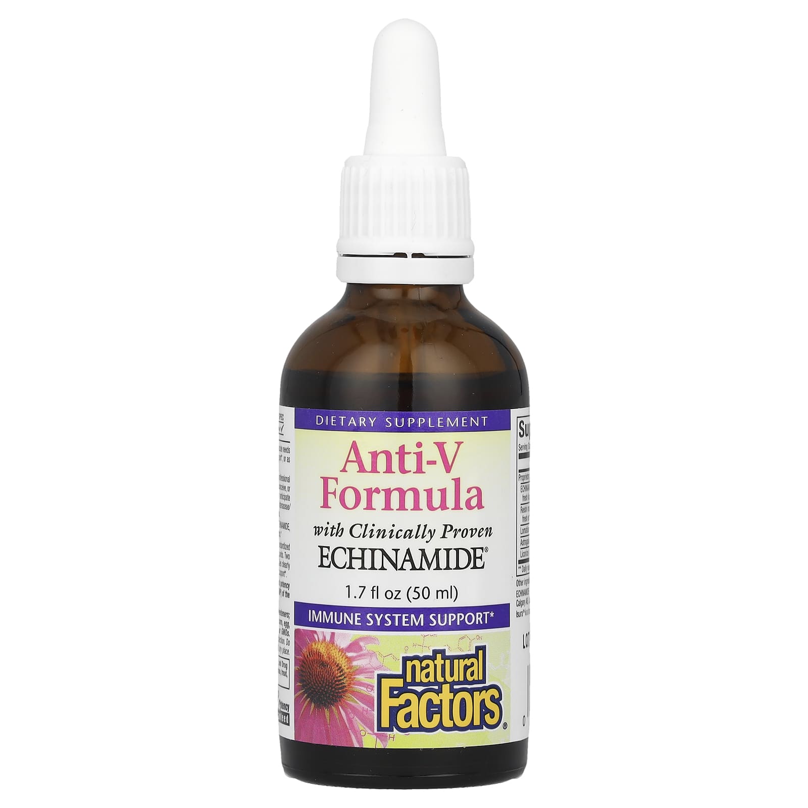 Natural Factors, Anti-V Formula, with Clinically Proven Echinamide®, 1.7 fl oz ( 50 ml) - Image 1