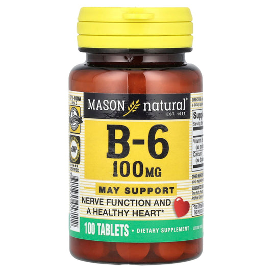 Mason Natural, Vitamin B6, 100 Tablets - Image 1