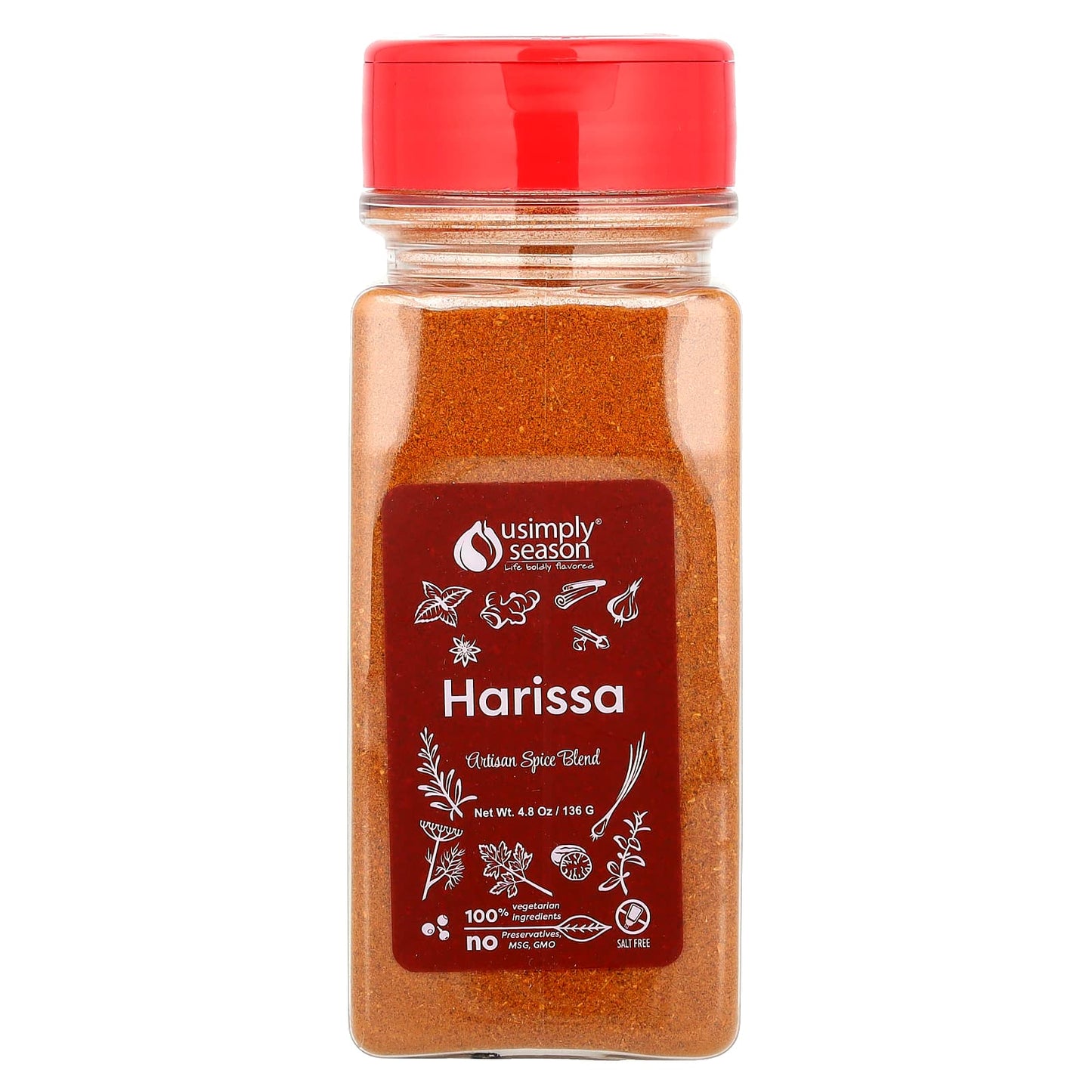 USimplySeason, Artisan Spice Blend, Harissa, 4.8 oz (136 g) - Image 1