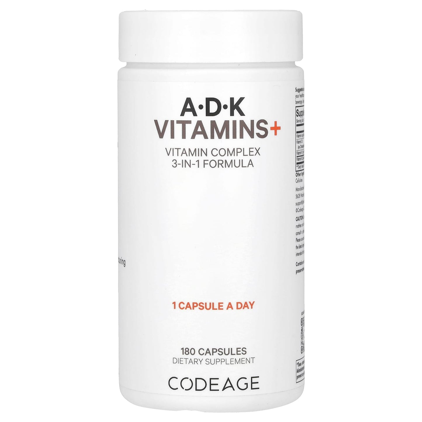 Codeage ADK Vitamins Supplement 180 Capsules for Immune Support - Image 1