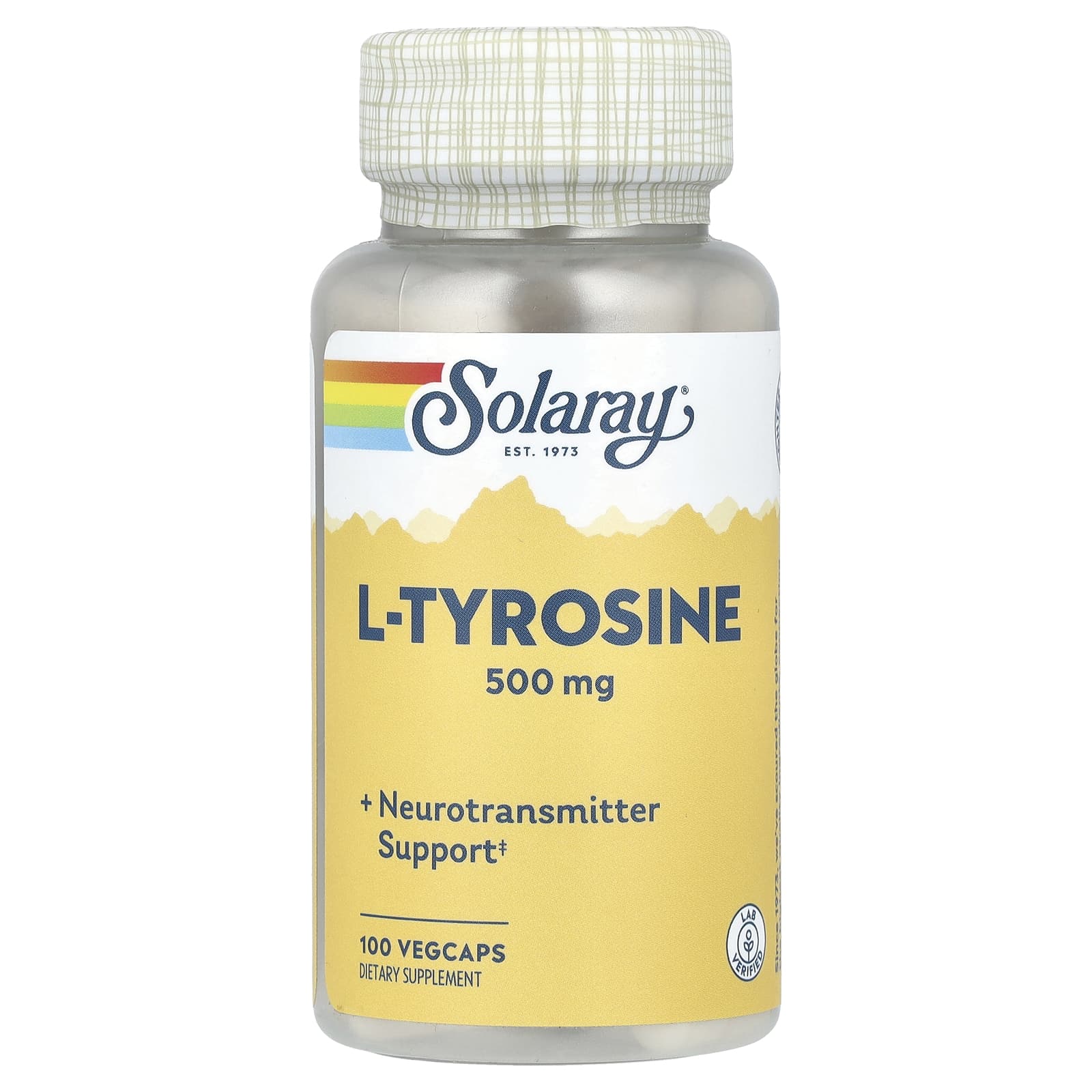 Solaray, L-Tyrosine, 500 mg, 100 VegCaps - Image 1
