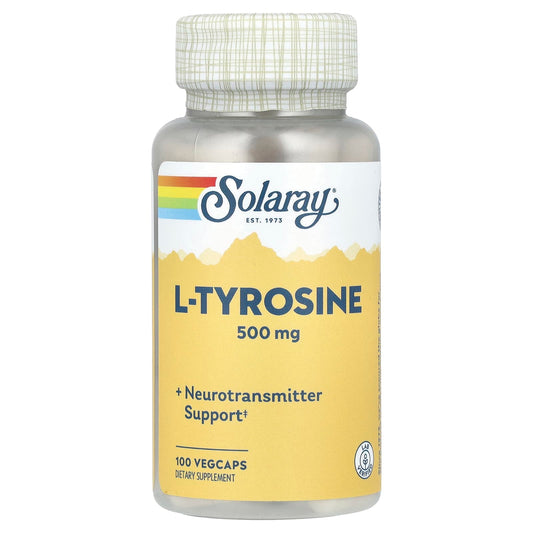 Solaray, L-Tyrosine, 500 mg, 100 VegCaps - Image 1
