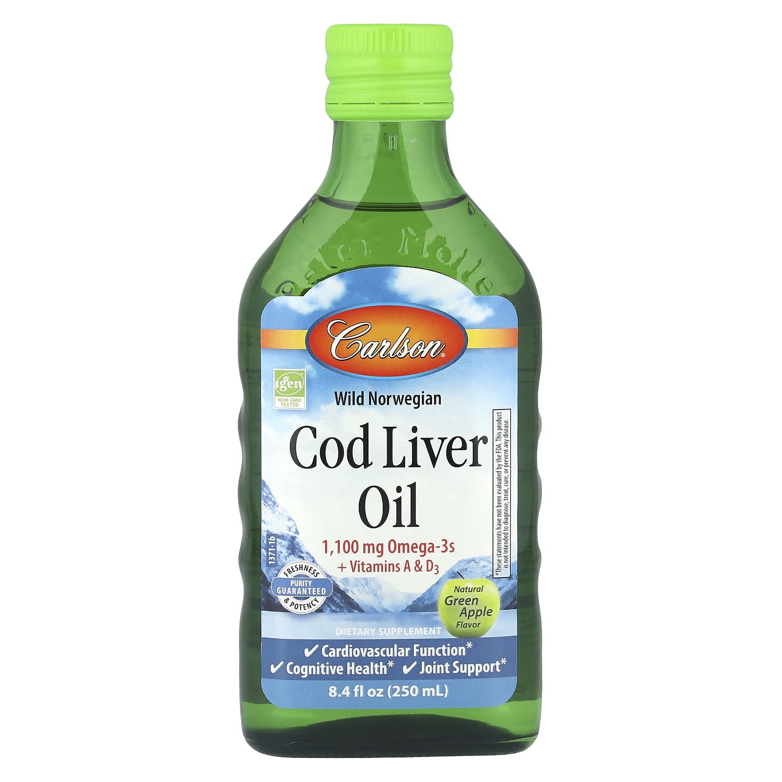 Carlson Cod Liver Oil 1100mg Omega-3s for Heart & Brain Health - Image 1