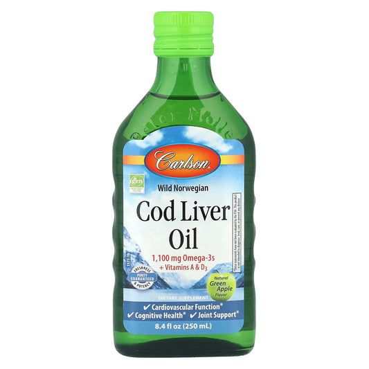 Carlson Cod Liver Oil 1100mg Omega-3s for Heart & Brain Health - Image 1