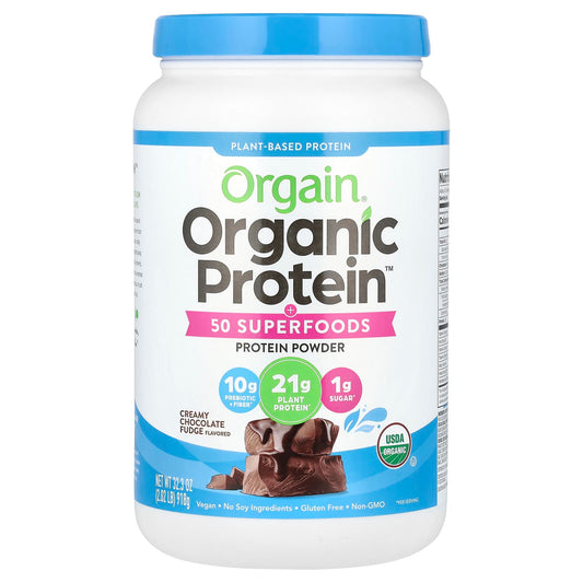 Orgain, Organic Protein + 50 Superfoods, Creamy Chocolate Fudge, 2.02 lbs (918 g) - Image 1