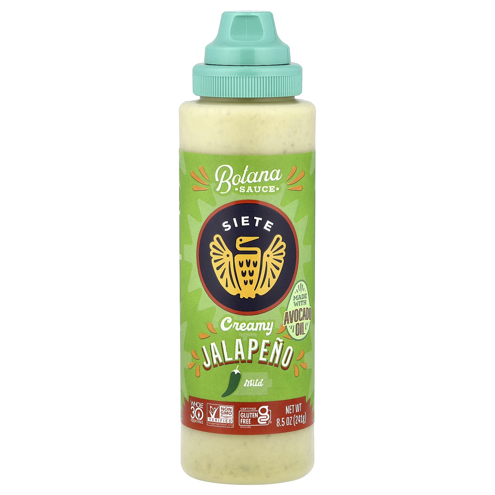 Siete, Botana Sauce, Creamy Jalapeno, Mild, 8.5 oz (241 g) - Image 1