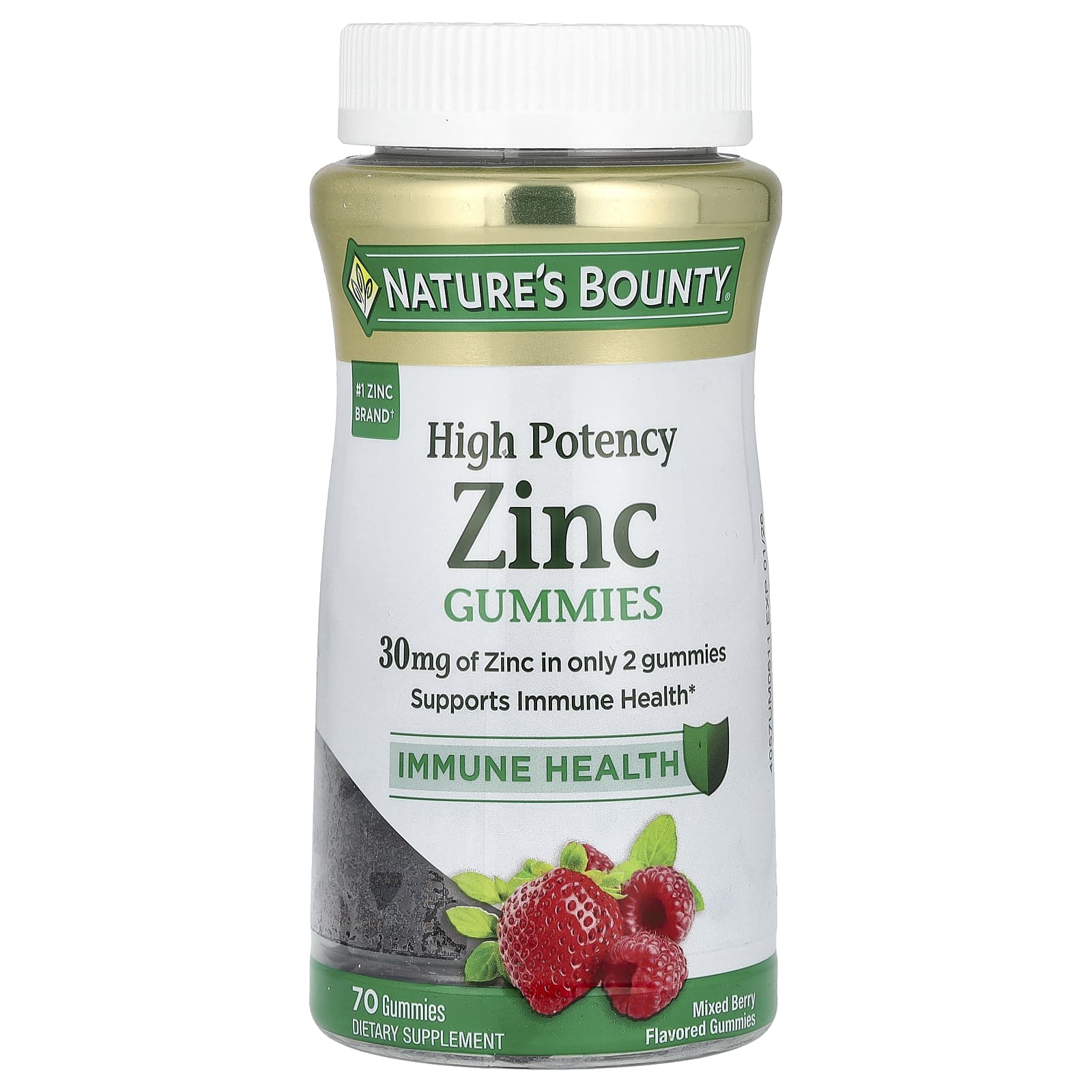 Nature's Bounty, Zinc Gummies, High Potency, Mixed Berry, 70 Gummies (15 mg Per Gummy) - Image 1