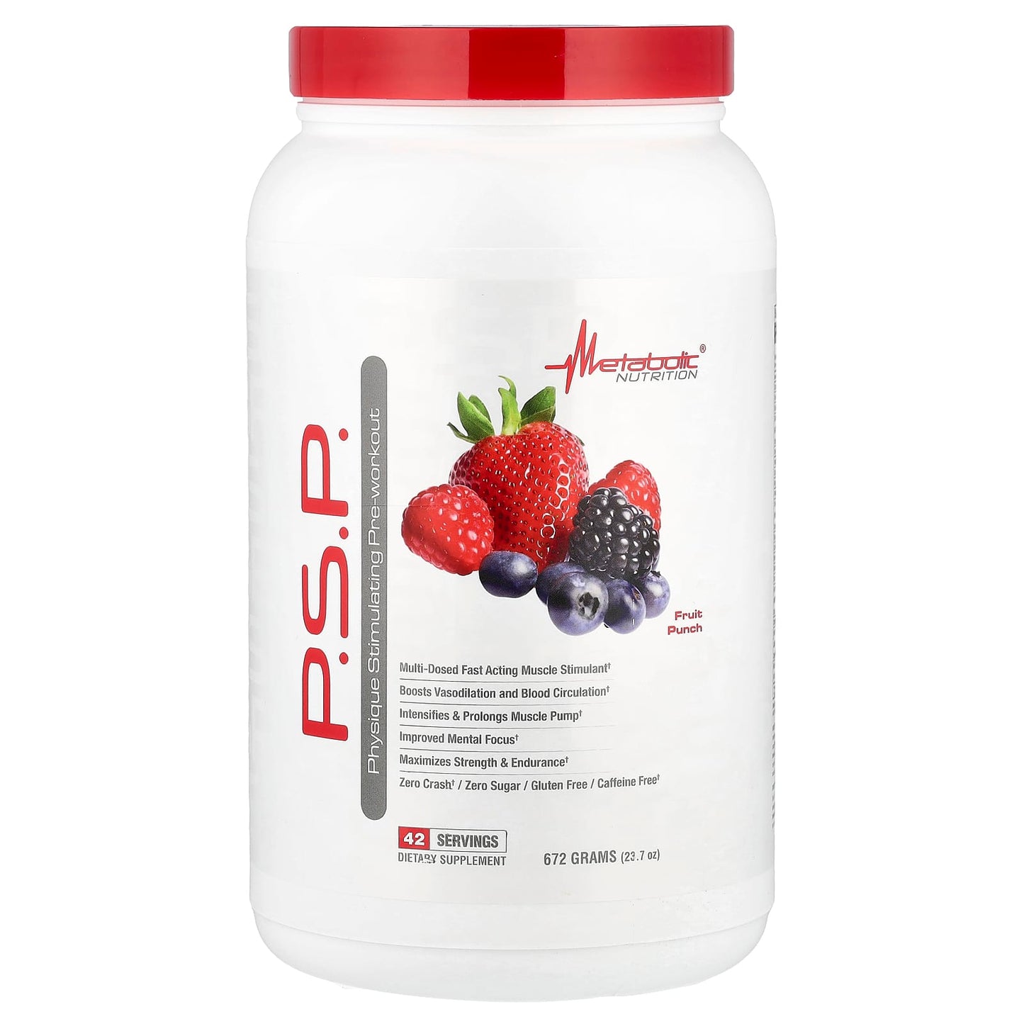 Metabolic Nutrition, P.S.P. Physique Stimulating Pre-Workout, Fruit Punch, 23.7 oz (672 g) - Image 1