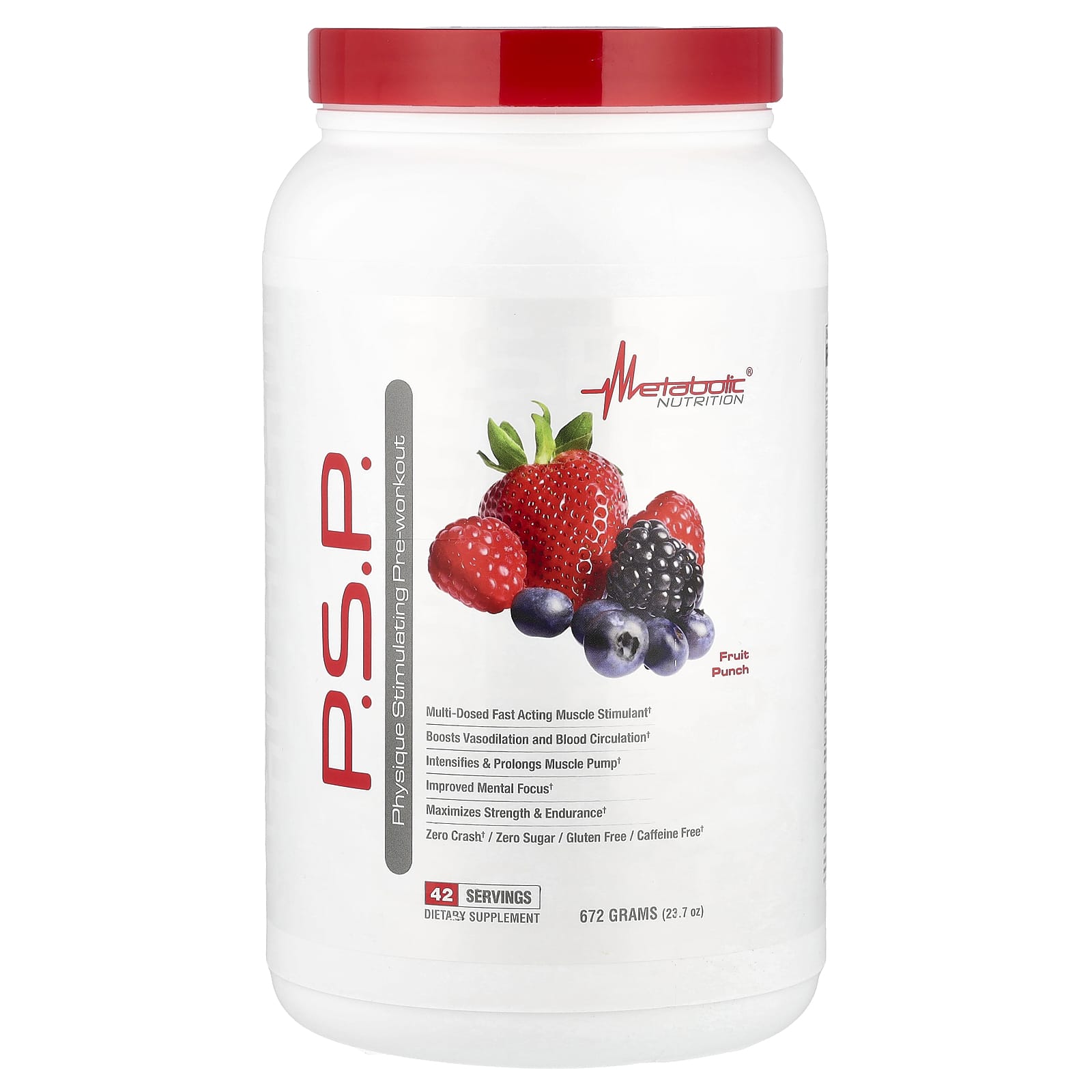 Metabolic Nutrition, P.S.P. Physique Stimulating Pre-Workout, Fruit Punch, 23.7 oz (672 g) - Image 1