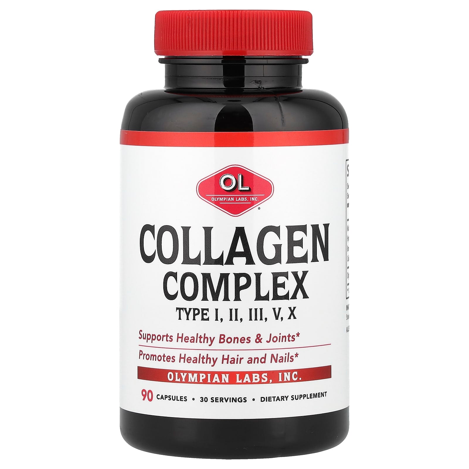 Olympian Labs, Collagen Complex Type I, II, III, V, X, 90 Capsules - Image 1