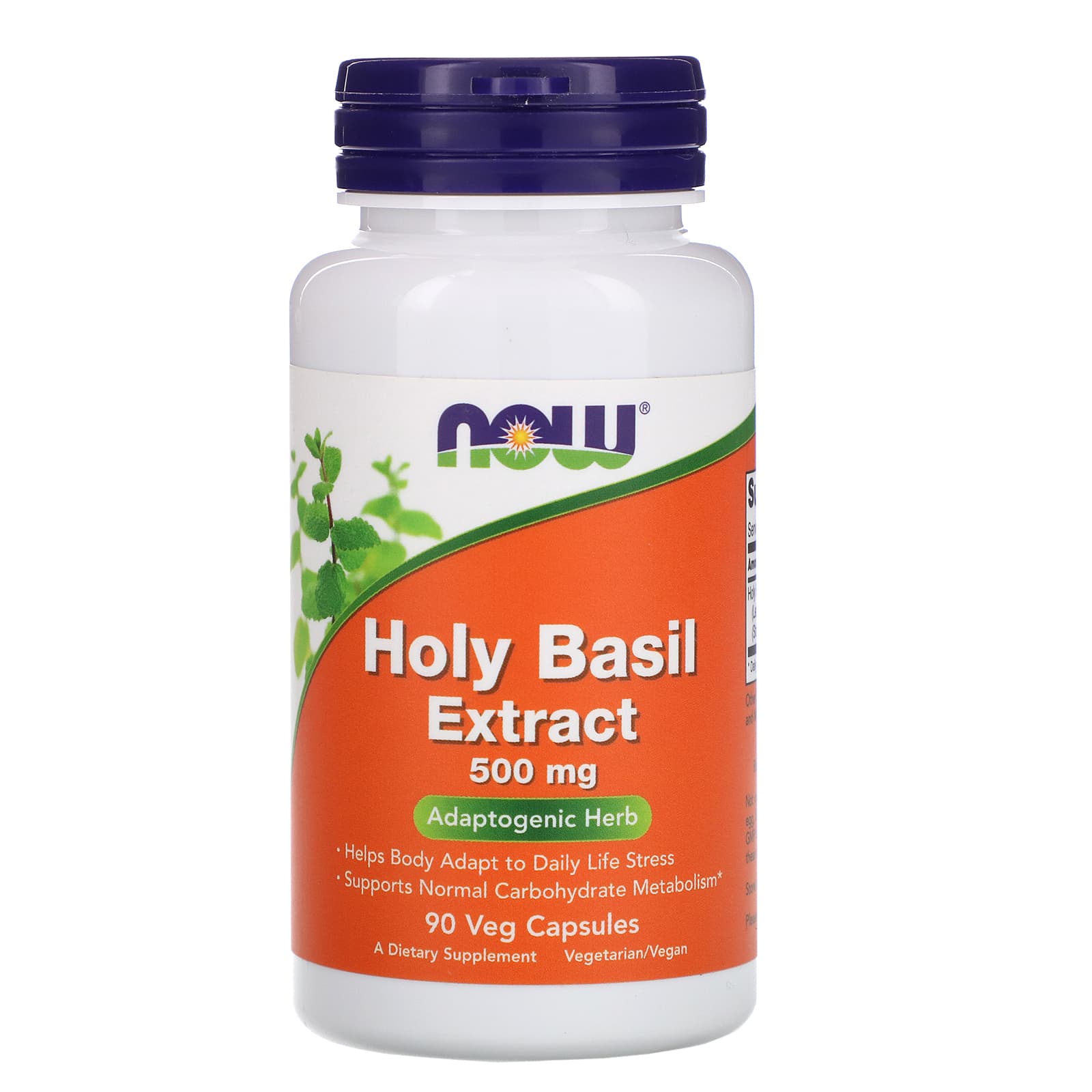 NOW Foods, Holy Basil Extract, 500 mg, 90 Veg Capsules - Image 1