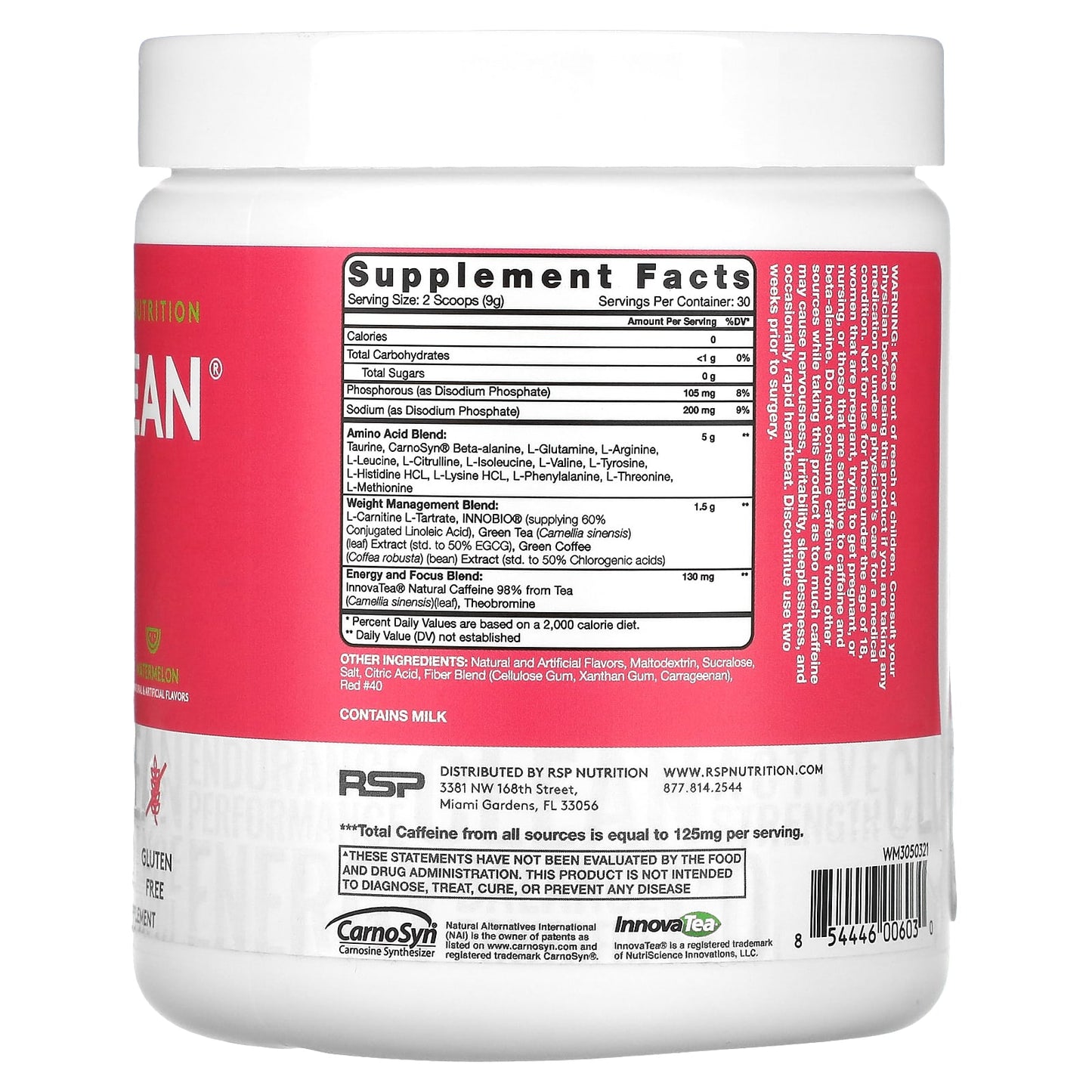 RSP Nutrition, AminoLean, Watermelon, 9.52 oz (270 g) - Image 2