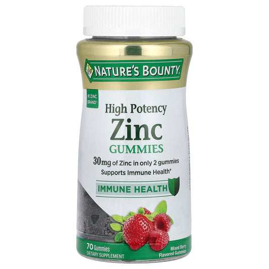 Nature's Bounty, Zinc Gummies, High Potency, Mixed Berry, 70 Gummies (15 mg Per Gummy) - Image 1