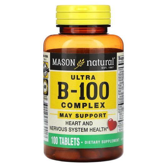 Mason Natural, Ultra B-100 Complex, 100 Tablets - Image 1
