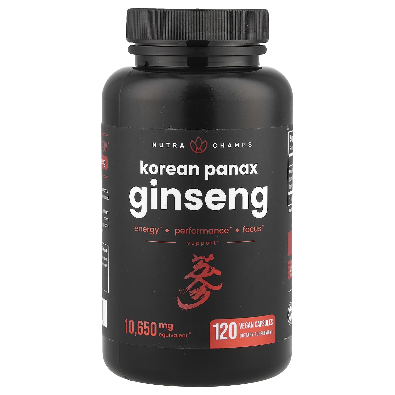 NutraChamps, Korean Panax Ginseng, 120 Vegan Capsules (532.5 mg Capsule Each) - Image 1