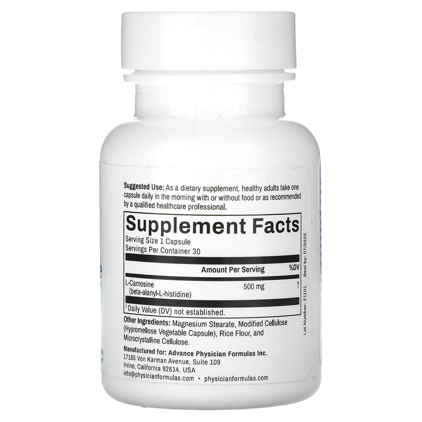 L-Carnosine 500mg - Cellular Rejuvenation & Vision Support - Image 2